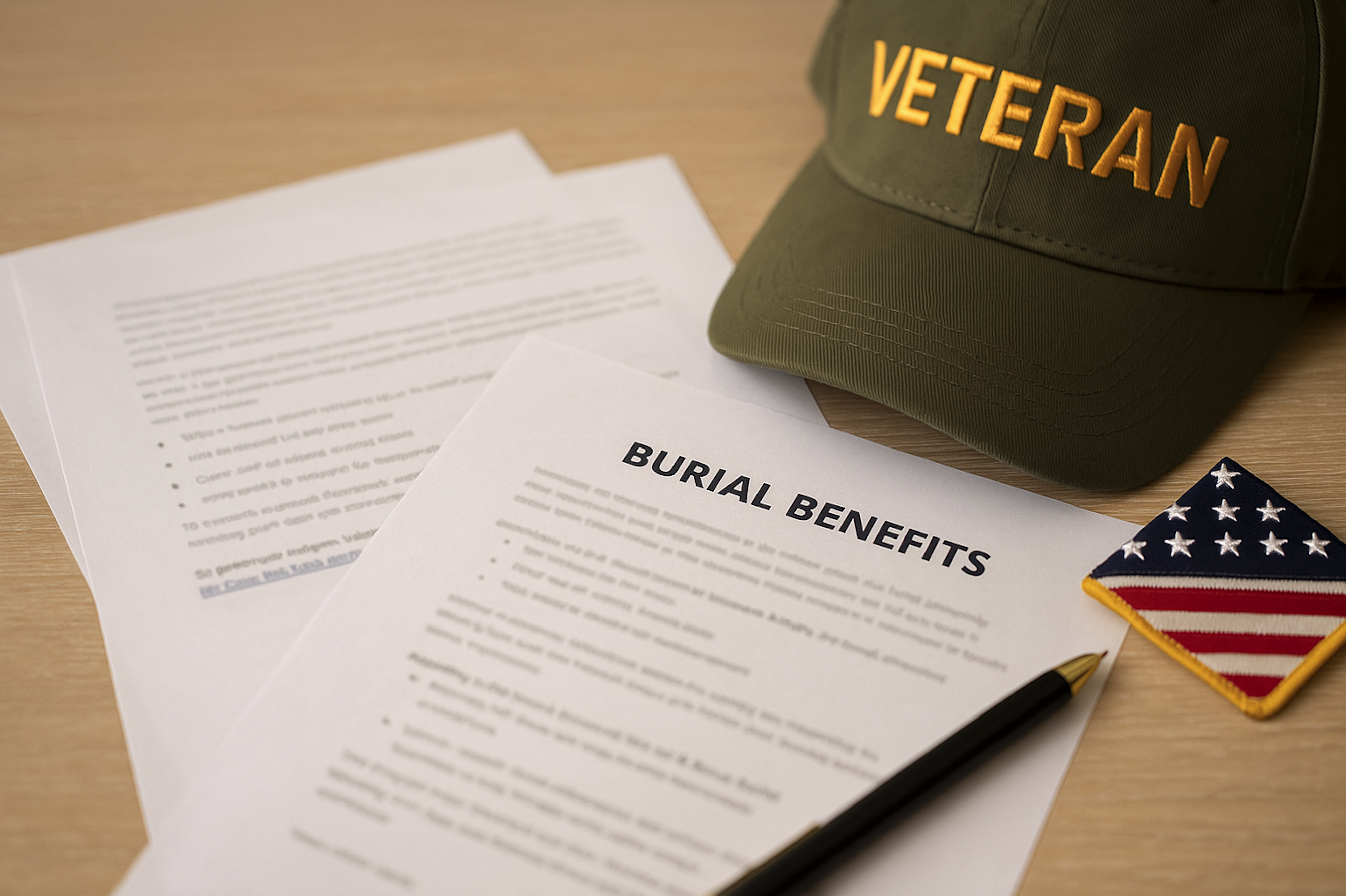 Veteran paperwork on table